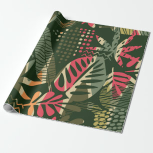 Papel De Presente Abstract seamless pattern with tropical leaves. Ha