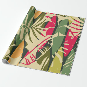 Papel De Presente Abstract seamless pattern with tropical leaves. Ha