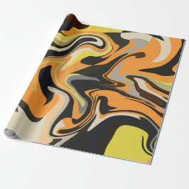 Papel De Presente Abstract Swirling Pattern in Earthy Tones