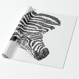 Papel De Presente Abstract Zebra Canvas Black White