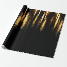 Papel De Presente Abstrato à noite ilumina reflexo de ouro brilhante