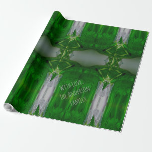 Papel De Presente Abstrato Art Emerald Green Cinza Elegante