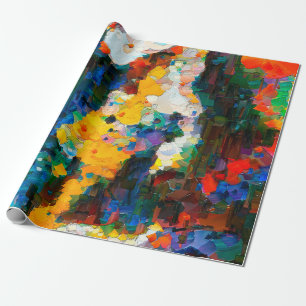 Papel De Presente Abstrato artístico. Textura vibrante quente