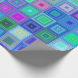 Papel De Presente Abstrato azul Caixas cor-de-rosa Papel de enrolame