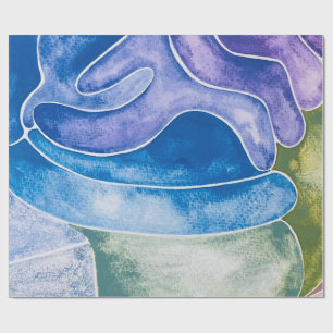 Papel De Presente Abstrato Blue Ombre Watercolor