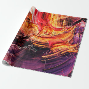 Papel De Presente Abstrato bonito, roxo, vermelho e amarelo, c