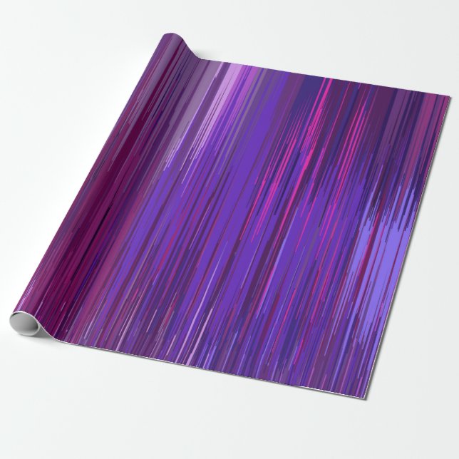 Papel De Presente Abstrato com linha vertical fina e roxa (Desenrolado)