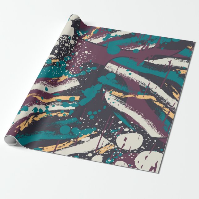 Papel De Presente Abstrato com um padrão na moda sem soldadura, com  (Desenrolado)
