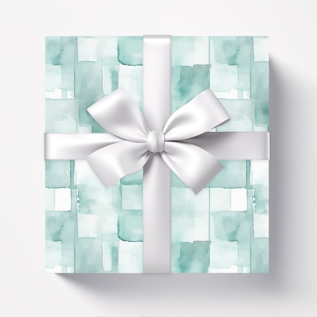 Papel De Presente Abstrato de Aquarela Verde de Mint (Criador carregado)