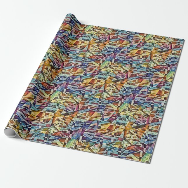 Papel De Presente Abstrato de arte geométrica (Desenrolado)