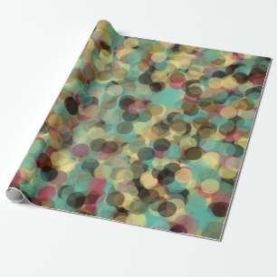 Papel De Presente abstrato de círculo verde-amarelo-rosa e azul