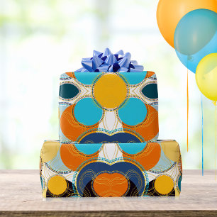 Papel De Presente Abstrato de Diversão Geométrica Retroativa Moderna