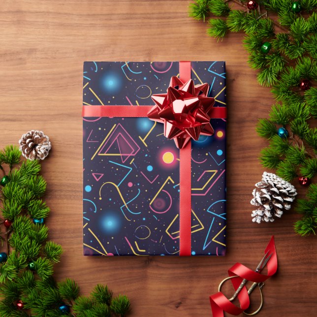 Papel De Presente Abstrato de formas geométricas design (Presente de Natal)
