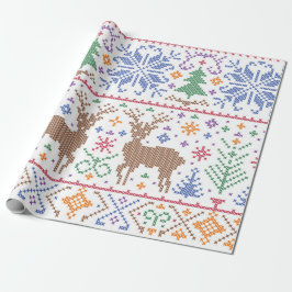 Papel De Presente Abstrato de inverno da Árvore de Natal