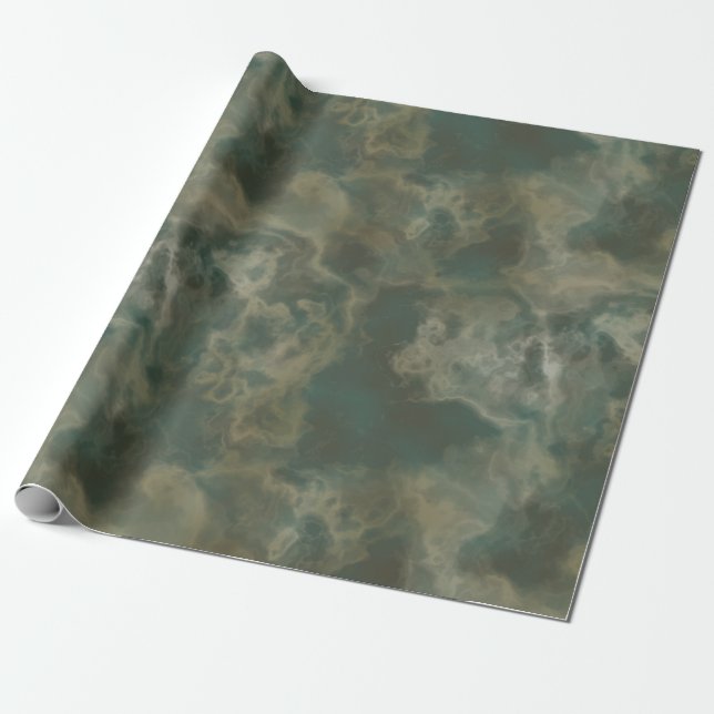 Papel De Presente abstrato de mármore verde (Desenrolado)