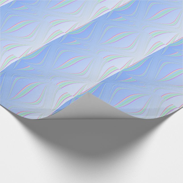 Papel De Presente Abstrato de ondas azuis suaves (Ponta)