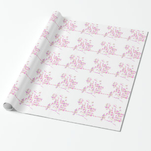 Papel De Presente Abstrato de passarinho rosa
