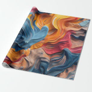 Papel De Presente Abstrato de pintura colorida com pano (5)