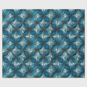 Papel De Presente Abstrato de Vidro Azul