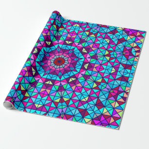 Papel De Presente Abstrato Digital Decorative Flower Colorful. Geoma