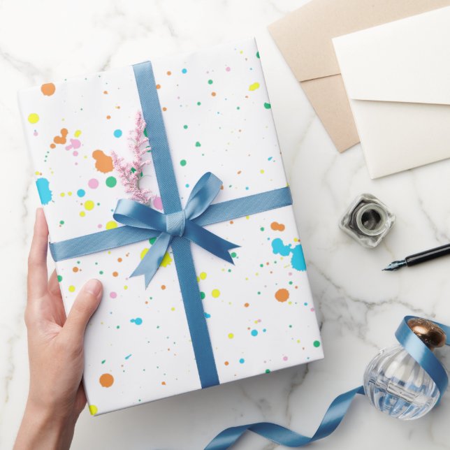 Papel De Presente Abstrato do Paint Splatters (Presentear)