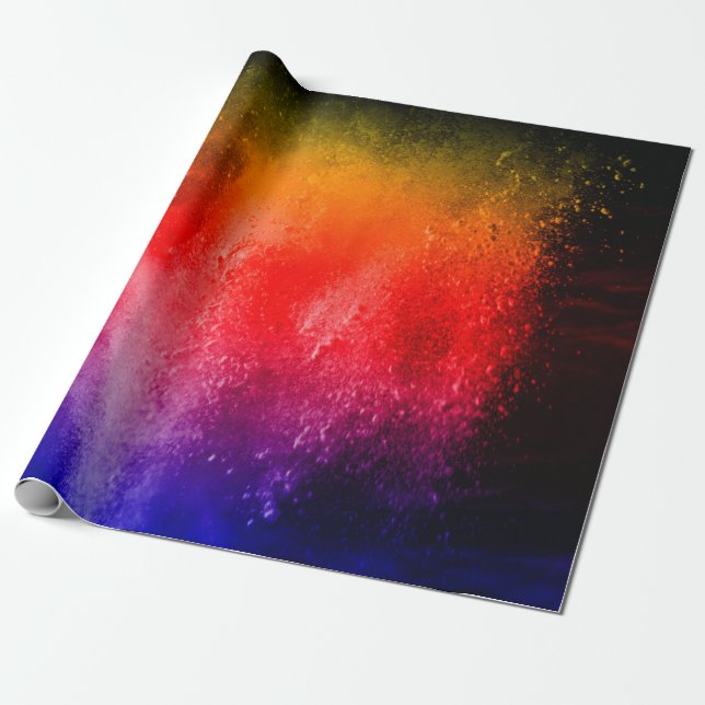 Papel De Presente Abstrato em pó, fundo pulverizado, movimento de co (Desenrolado)