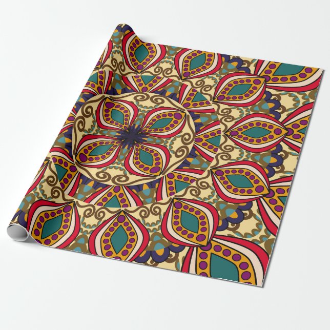 Papel De Presente Abstrato Ethnic Ornamentado Background abstract, a (Desenrolado)