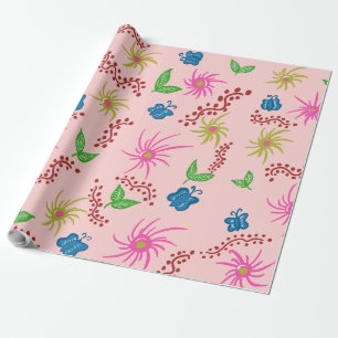 Papel De Presente Abstrato Floral Mandala Padrão Design vermelho