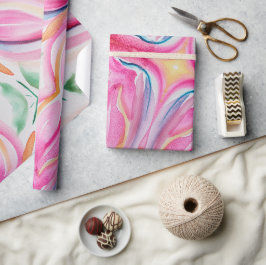 Papel De Presente Abstrato Floral Watercolor Painting