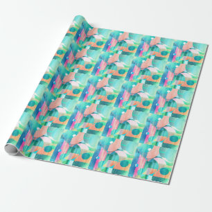 Papel De Presente Abstrato Geométrico Brito, Colorida