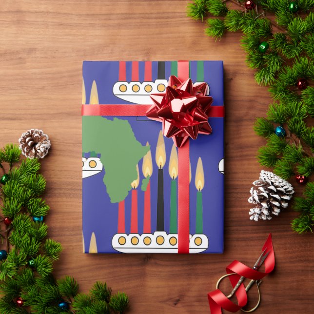 Papel De Presente Abstrato Geométrico Kwanzaa Wrappaper (Presente de Natal)
