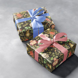 Papel De Presente Abstrato Halloween do Flor do Cogumelo da Planta d