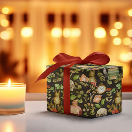 Papel De Presente Abstrato Halloween do Flor do Cogumelo da Planta d