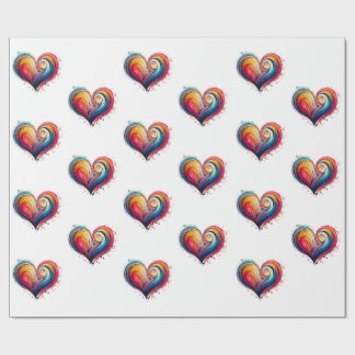 Papel De Presente Abstrato Heart