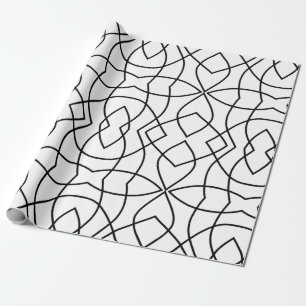 Papel De Presente abstrato minimalista preto e branco