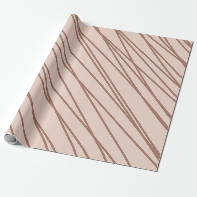 Papel De Presente Abstrato Mocha Mousse Linha de Portas Desenhada à  (Desenrolado)