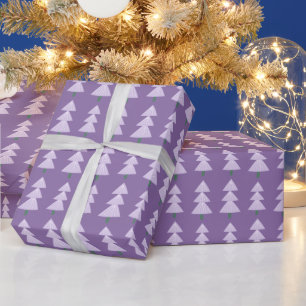 Papel De Presente Abstrato Moderna Lavanda de Árvore de Natal