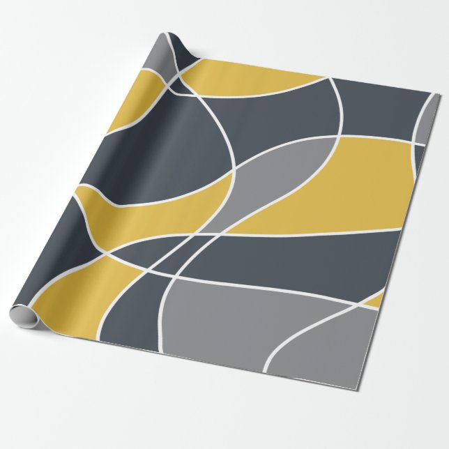 Papel De Presente Abstrato, moderno, geométrico, padrão de tendência (Desenrolado)