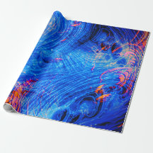 Abstrato Molten Liquid Saphire Blue e Orange