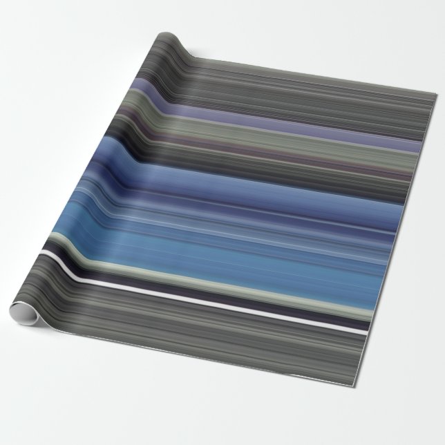 Papel De Presente Abstrato nº 1: Azul e cinza (Desenrolado)