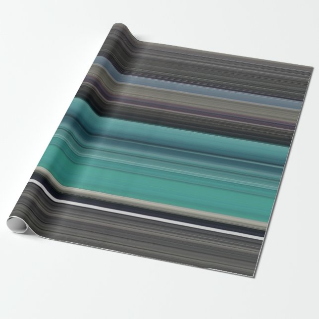 Papel De Presente Abstrato nº 1: Teal e cinza (Desenrolado)