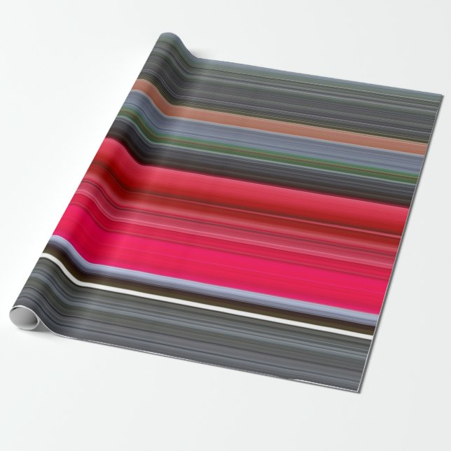 Papel De Presente Abstrato nº 1: Vermelho e Cinza (Desenrolado)