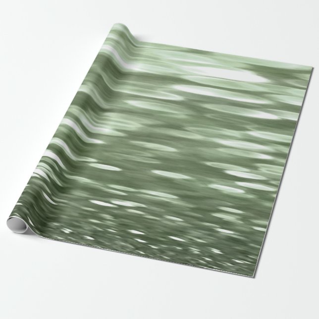 Papel De Presente Abstrato nº 3: borrão verde-oliva (Desenrolado)