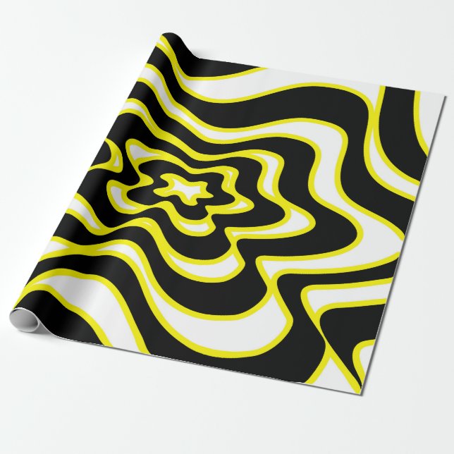Papel De Presente Abstrato padrão - amarelo (Desenrolado)