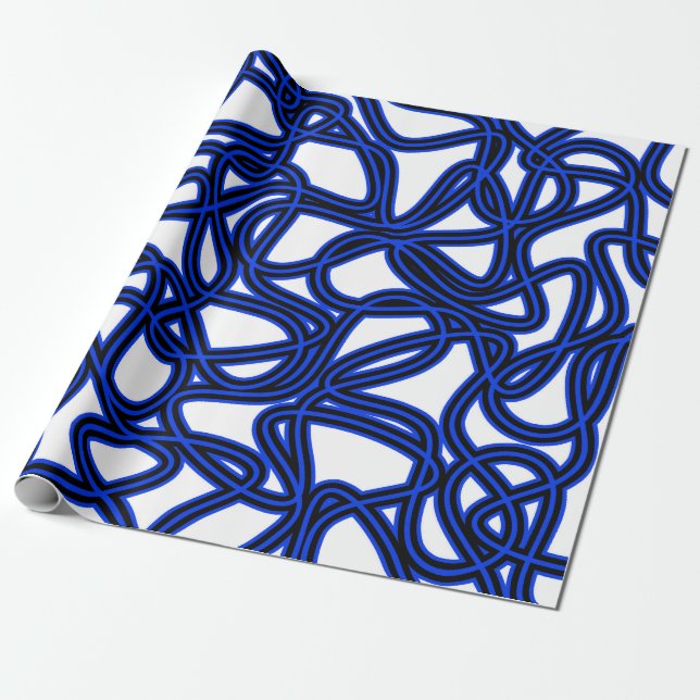 Papel De Presente Abstrato padrão - azul (Desenrolado)