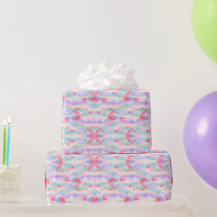 Papel De Presente Abstrato Pastel em Aquarela Sem Costura Moderno