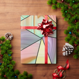 Papel De Presente Abstrato Pastel Mármore Líquido Geométrico Manchad
