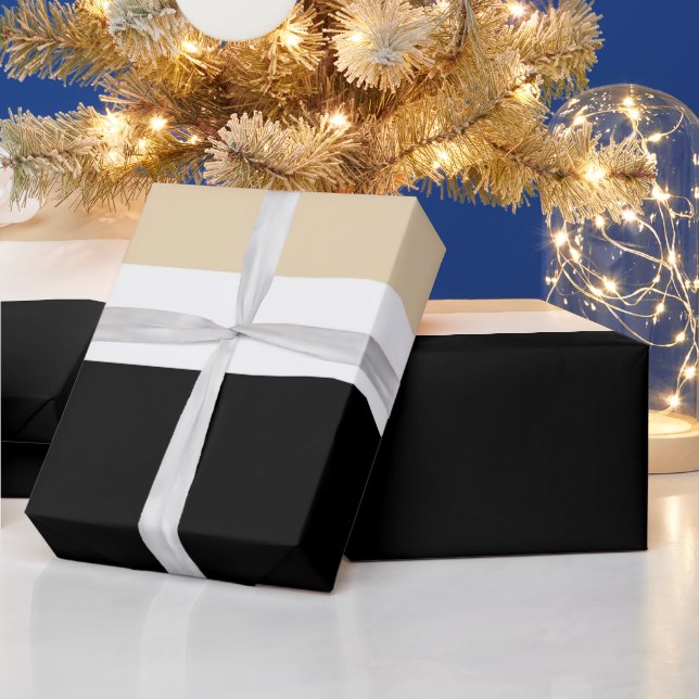 Papel De Presente Abstrato preto bege (Feriados)