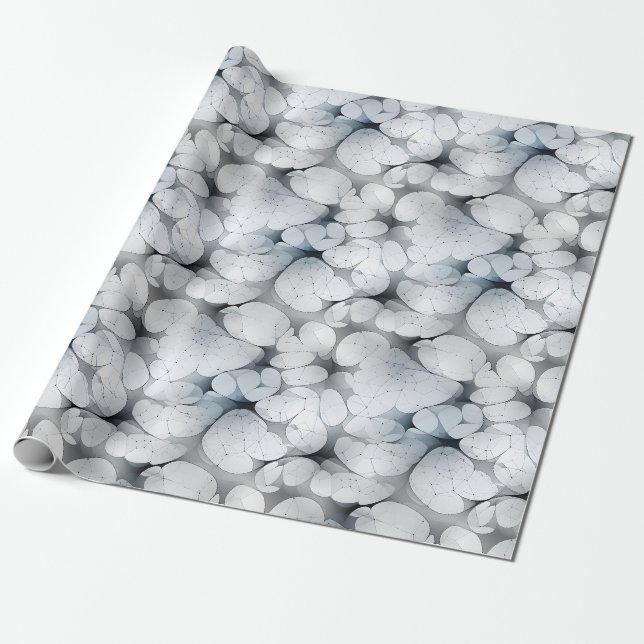 Papel De Presente Abstrato Preto, Cinza e Branco (Desenrolado)