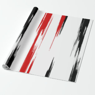 Papel De Presente Abstrato preto e vermelho listrado